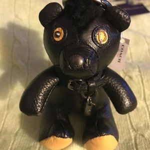 COACH Leather Teddy Bear Key Chain Bag Charm